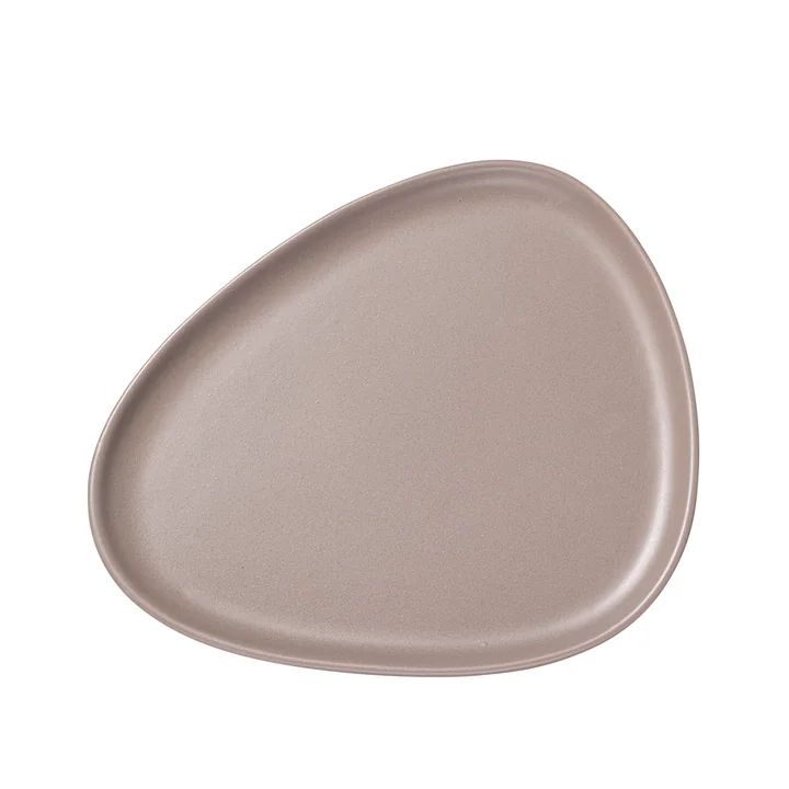 Curve Stoneware Dinner Assiette, 30 x 26 cm in warm grey de Lind DNA