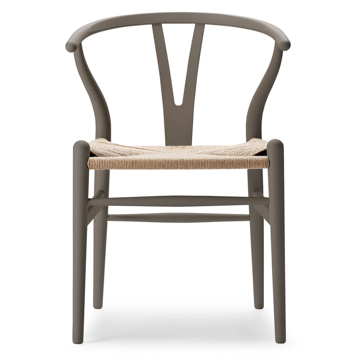CH24 Wishbone Chair , soft slate / tressage naturel de Carl Hansen