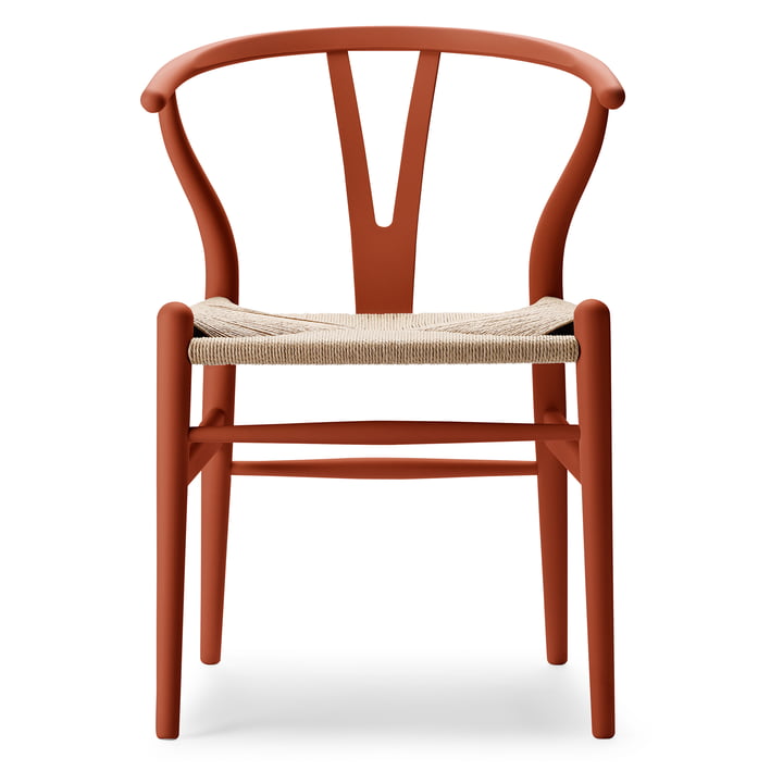 CH24 Wishbone Chair , soft terracotta / tressage naturel de Carl Hansen