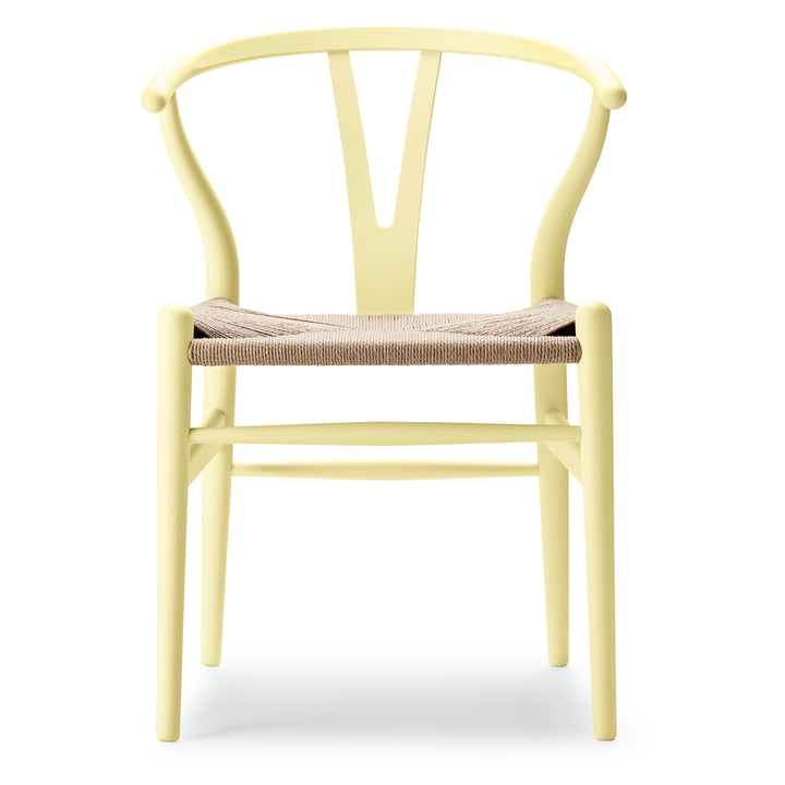 CH24 Wishbone Chair , soft hollyhock / tressage naturel de Carl Hansen