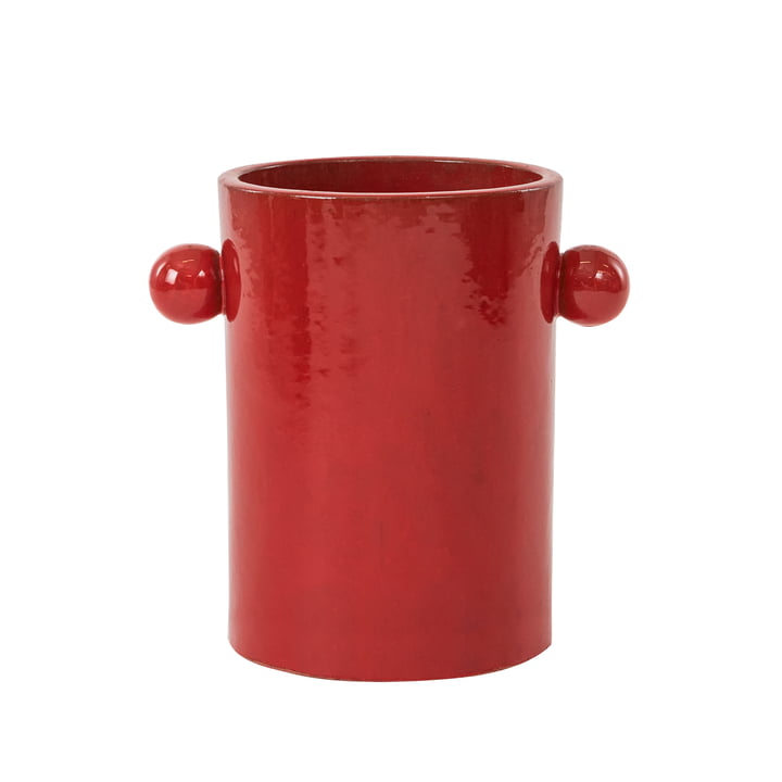 OYOY - Inka Outdoor Pot à plantes, 22 x 30 cm, cherry red