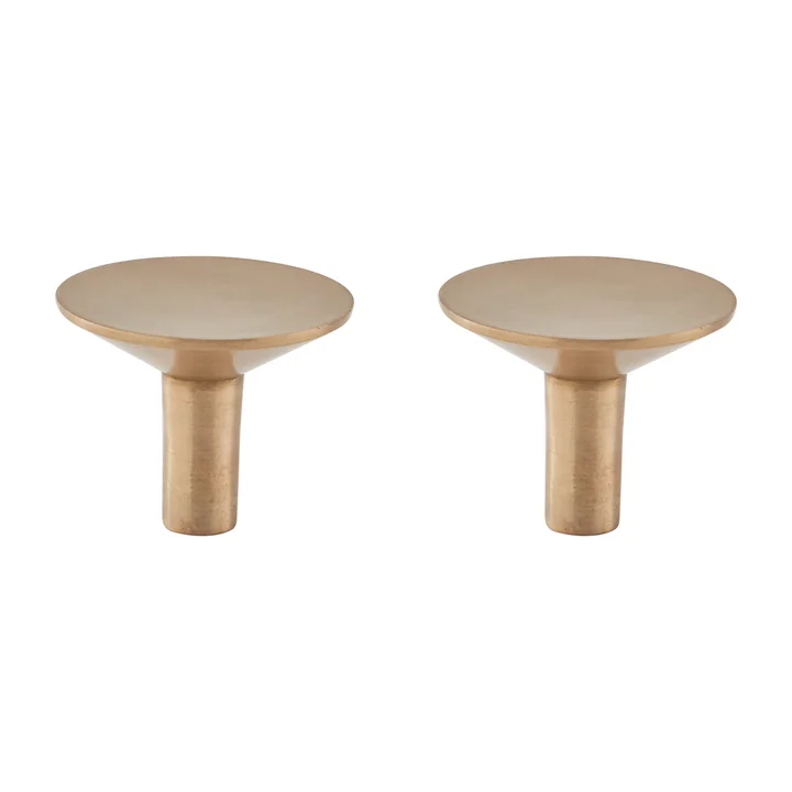 Rina Crochet de garde-robe de OYOY Ø 4,5 cm, laiton brossé (set de 2)