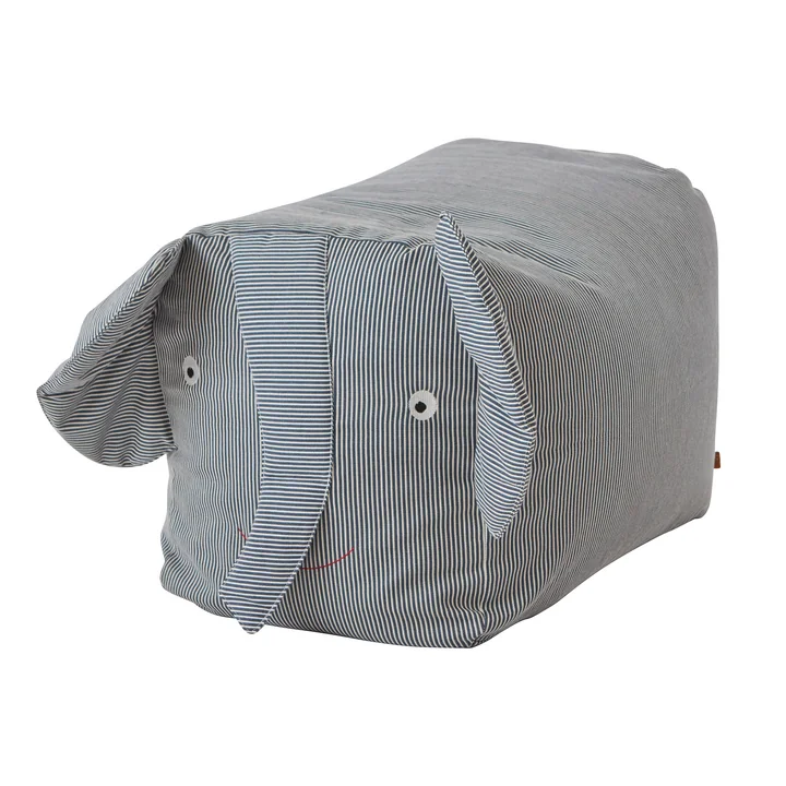Animal pouf enfants Elephant Erik de OYOY en bleu