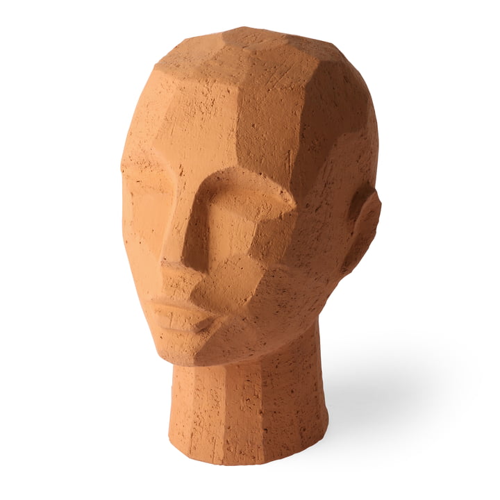Sculpture de tête abstraite de HKliving en terracotta