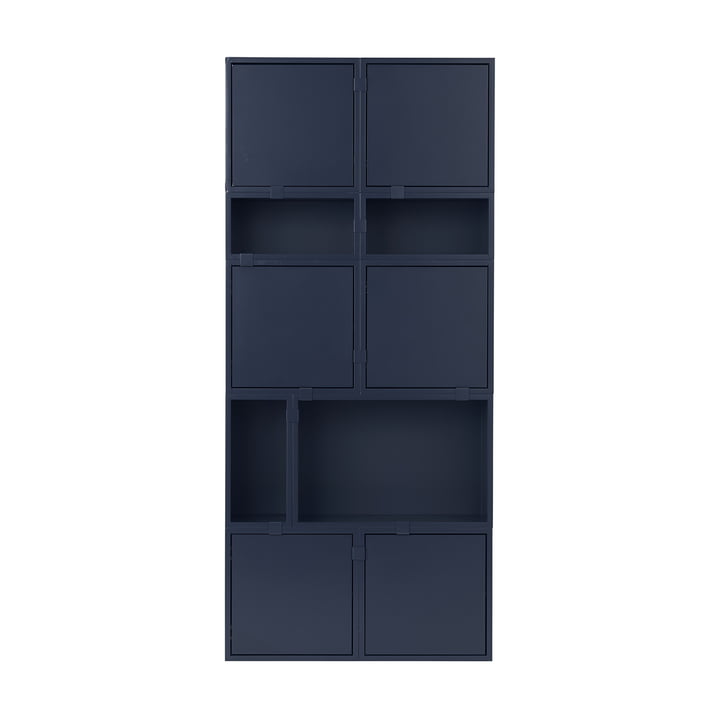 Stacked Système d'étagères Configuration 11 de Muuto dans la couleur bleu nuit