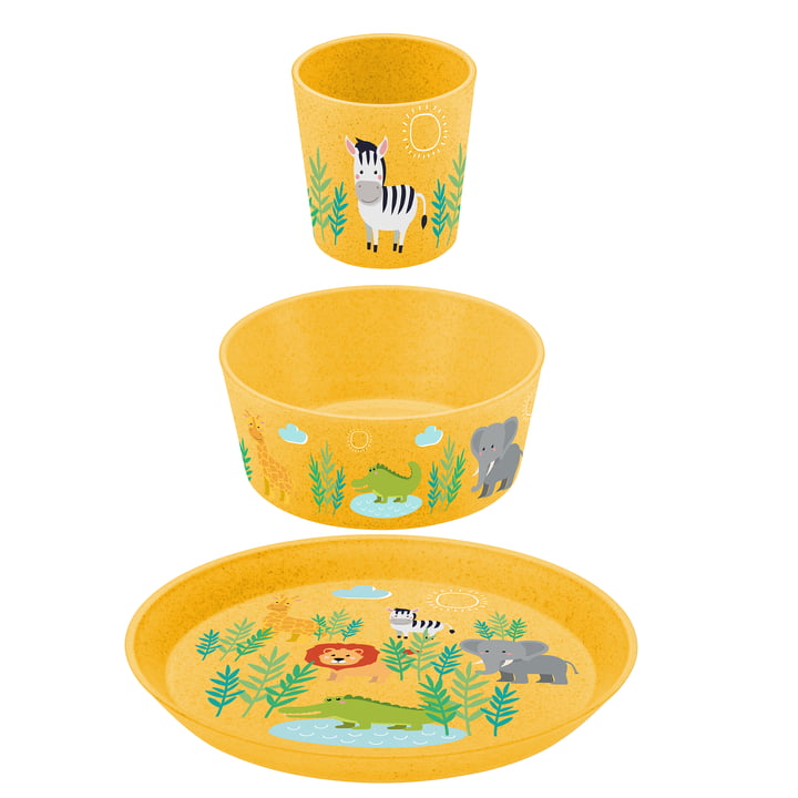 Connect Set de vaisselle pour enfants Africa, organic yellow (set de 3) de Koziol