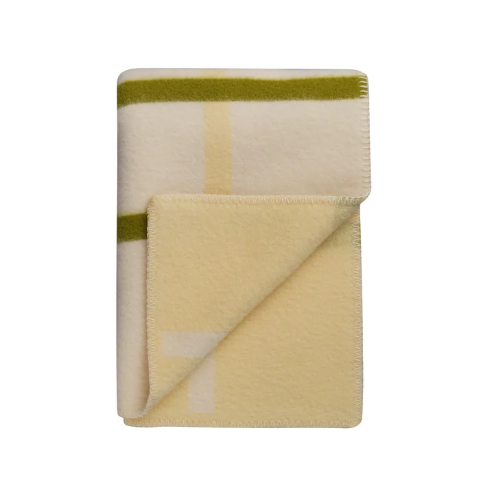 Knut Couverture en laine, 135 x 200 cm, citron vert de Røros Tweed