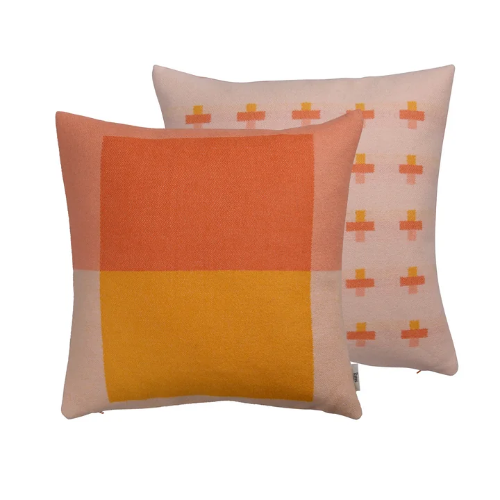 Syndin Coussin, 50 x 50 cm, orange " cloudberry " de Røros Tweed