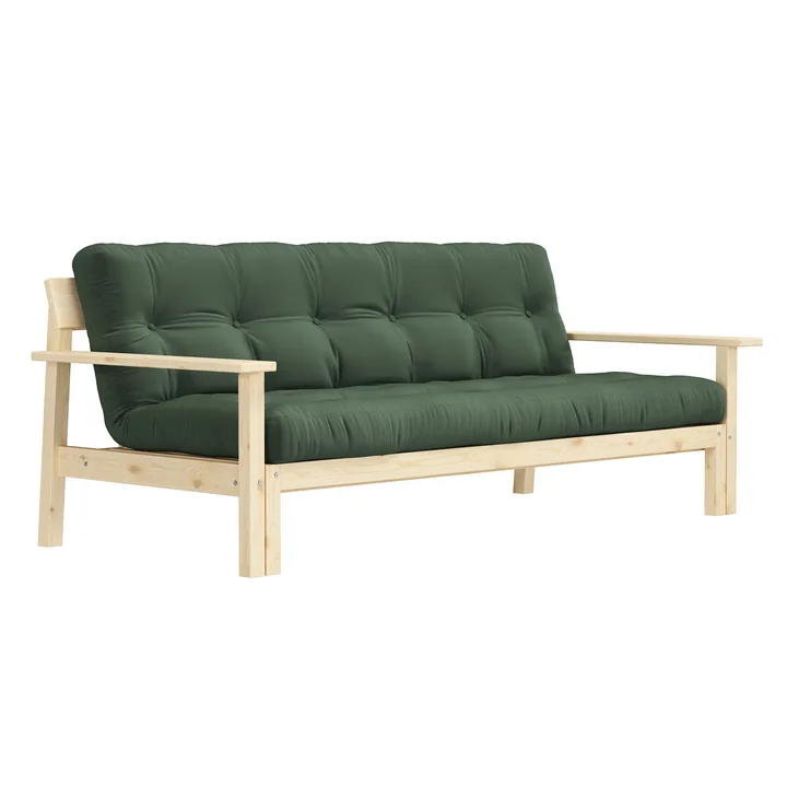 Unwind Canapé-lit, Pin naturel / vert olive (756) de Karup Design