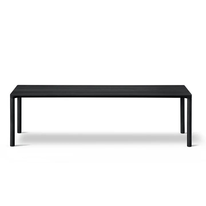 Piloti Table de salon, 39 x 120 cm H 35 cm, chêne laqué noir de Fredericia
