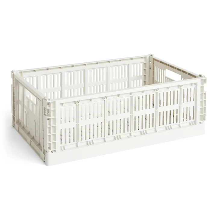 Colour Crate Corbeille recyclée L de HAY dans la couleur off white