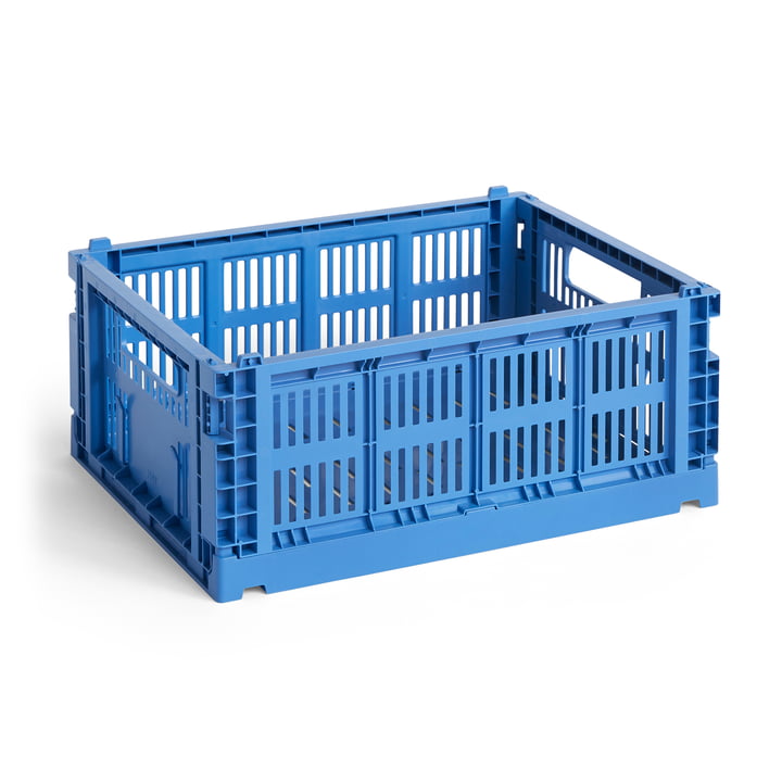 Colour Crate Panier recyclé M de Hay dans la couleur electric blue