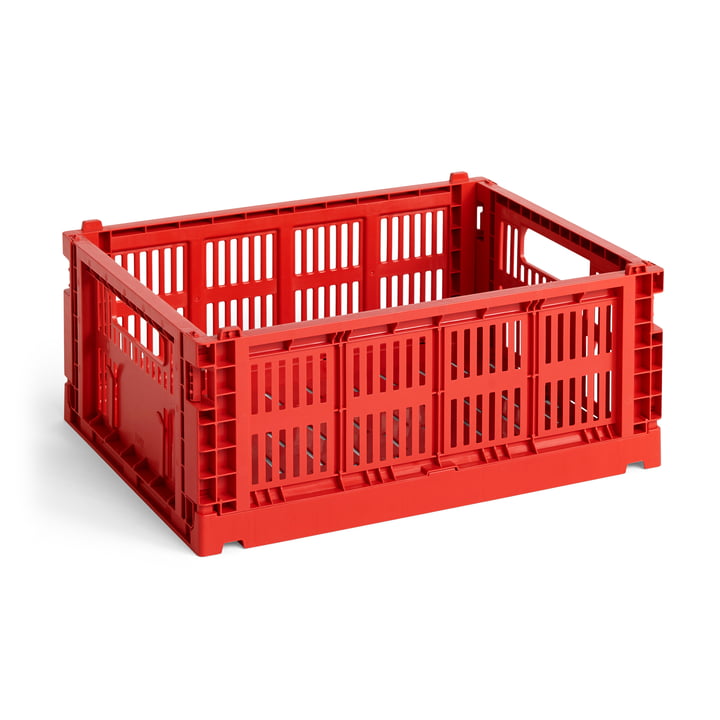 Colour Crate Panier recyclé M de Hay dans la couleur red