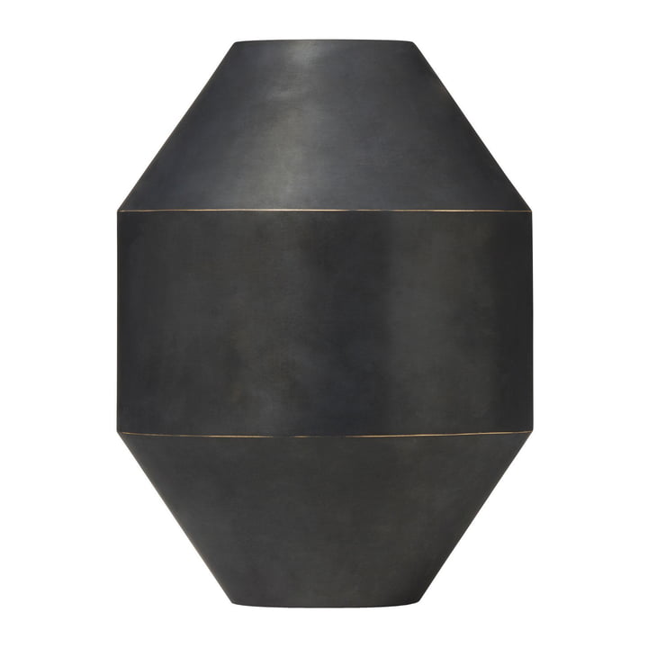 Hydro Vase de Fredericia en H 30 cm, noir / oxydé