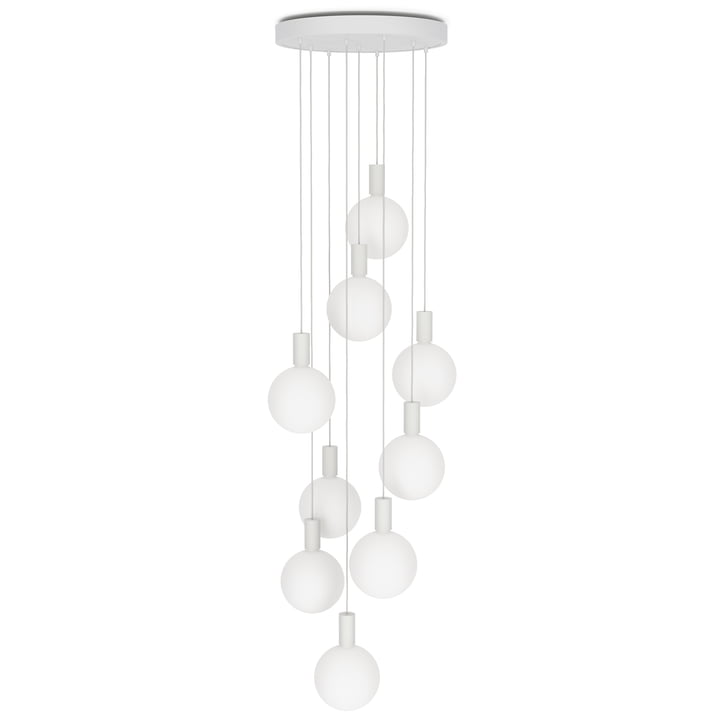 Chalk Nine Set de lampes suspendues, y compris 9 x Sphere V ampoules LED E27, blanc de Tala