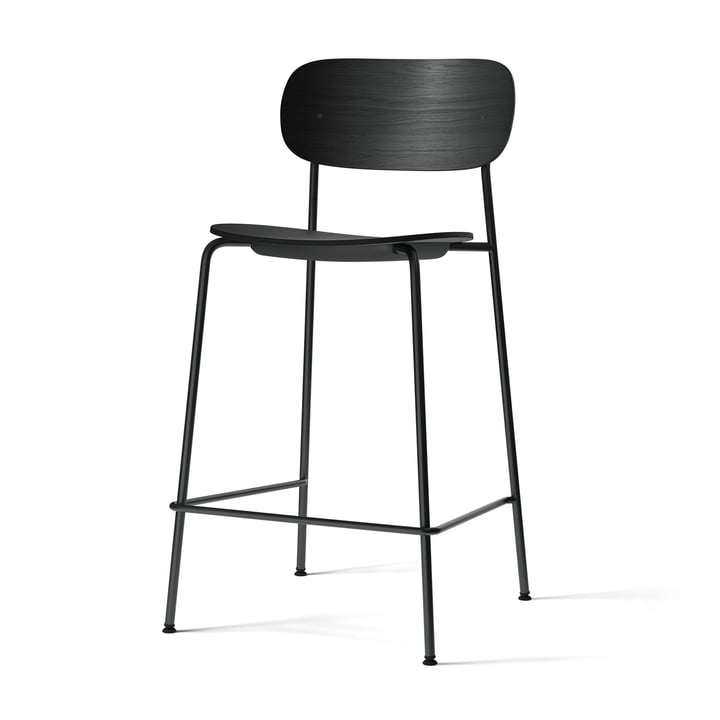 Co Counter Chair de Audo en finition chêne noir avec structure en acier noir