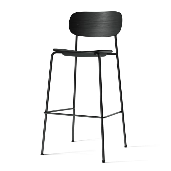 Co Bar Chair de Audo en finition chêne noir avec structure en acier noir