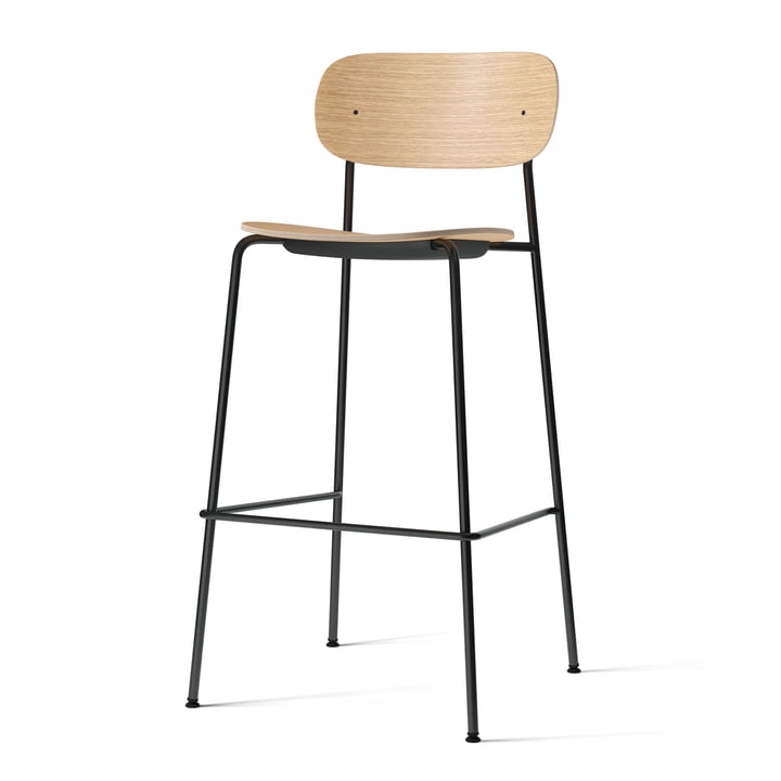 Co Bar Chair de Menu en finition chêne naturel avec structure en acier noir