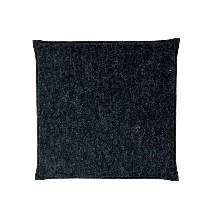 Coussin d'assise en feutre de laine avec couture, 30 x 30 cm, gris de Raumgestalt