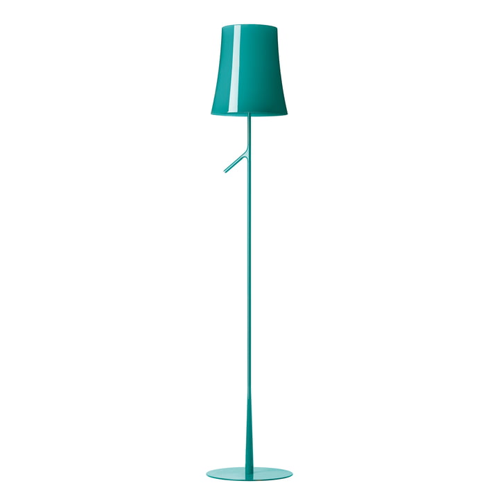 Lampadaire LED Birdie Lettura avec dimmer de Foscarini en aqua