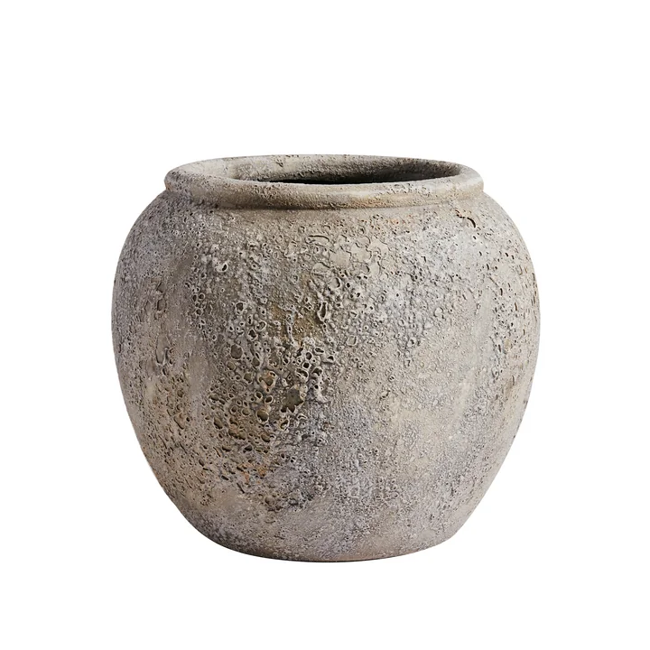 Luna Bol, terre cuite, H 25, Ø 29 cm, gris de Muubs