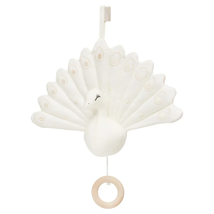 Boîte à musique paon de Cam Cam Copenhagen dans la version creme white