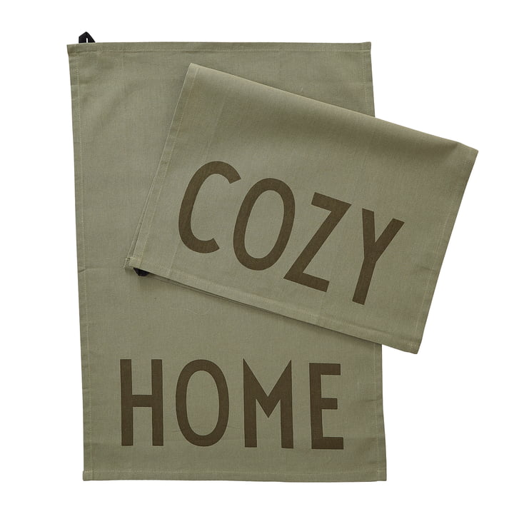 Favourite Torchon, Cozy / Home, olive (set de 2) de Design Letters