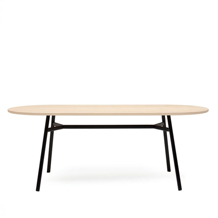 Tress Table de salle à manger S, 210 x 90 x 75 cm, noir / chêne naturel de Puik