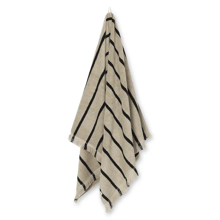 Alee Drap de bain, 70 x 140 cm, sand / black de Ferm Living