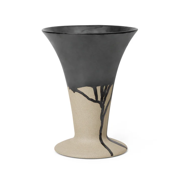 Flores Vase de Ferm Living dans la version sable / noir