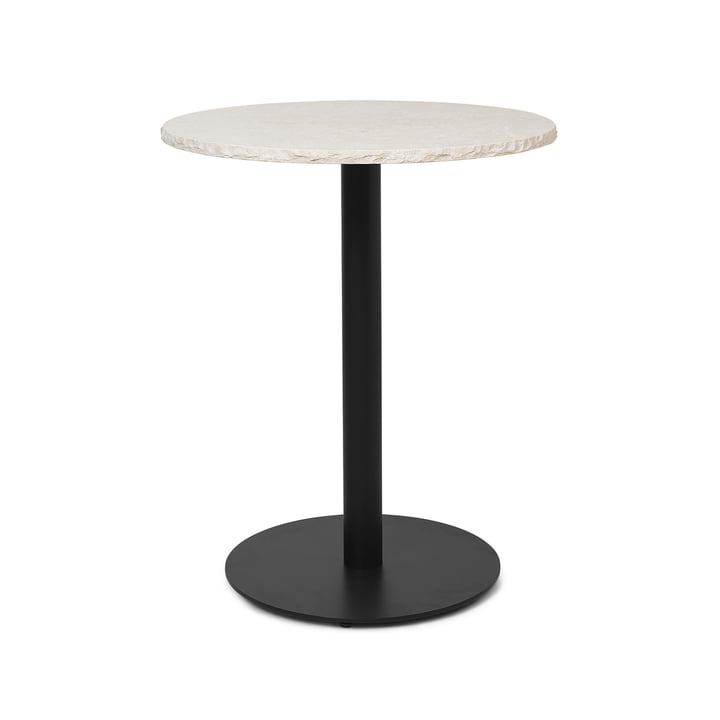 Mineral Table de bistrot en marbre Ø 60 cm, blanc / noir