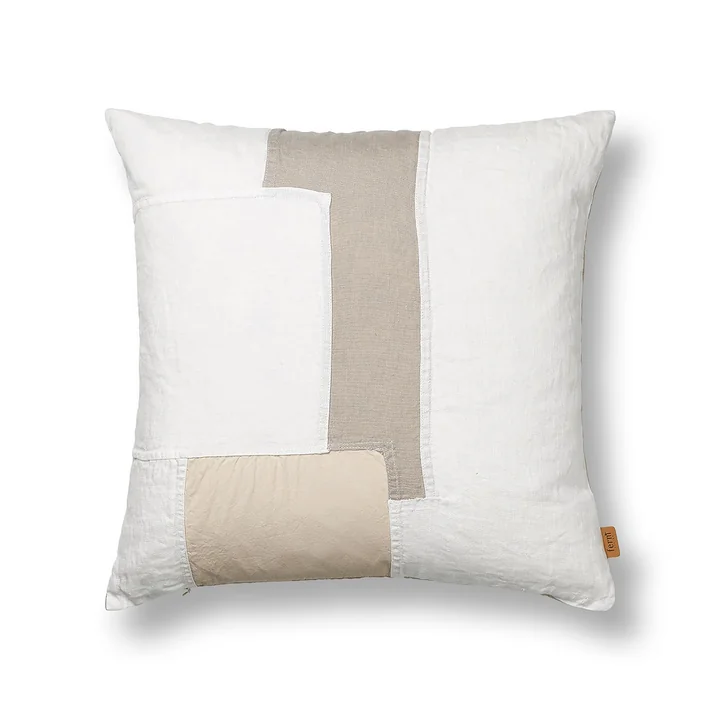 Part Coussin Patchwork, 50 x 50 cm, off-white de Ferm Living