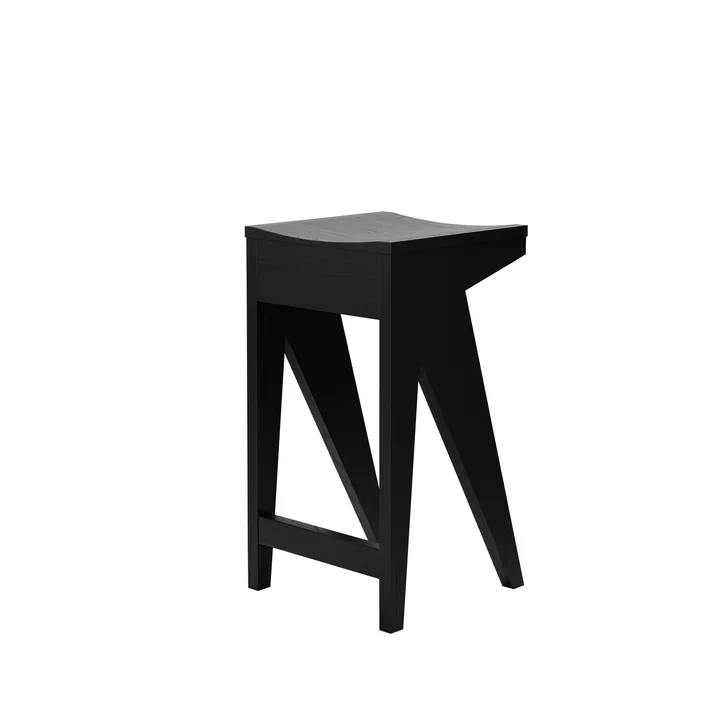Schulz Tabouret de bar de OUT Objekte unserer Tage dans la version H 65 cm, noir