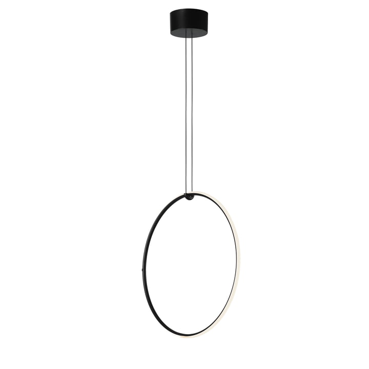 Arrangements LED Lampe à suspension, ronde / moyenne, noir mat (avec baldaquin) de Flos