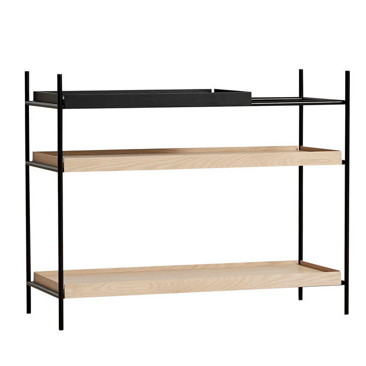Tray Shelf bas, chêne / noir (configuration 3) de Woud