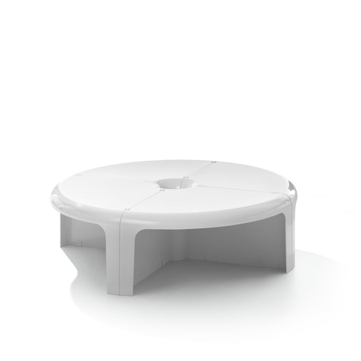 4/4 Coffeetable, 30 x Ø 100 cm, blanc de B-Line