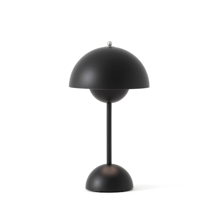 La lampe de table sans fil Flowerpot VP9 de & Tradition en noir mat
