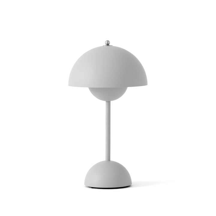 La lampe de table à accu Flowerpot VP9 de & Tradition en gris clair mat
