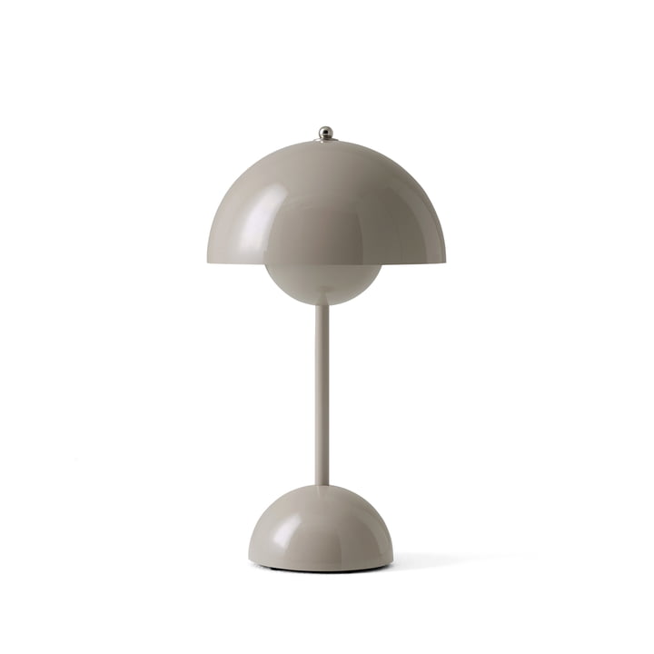 La lampe de table sans fil Flowerpot VP9 de & Tradition en gris-beige