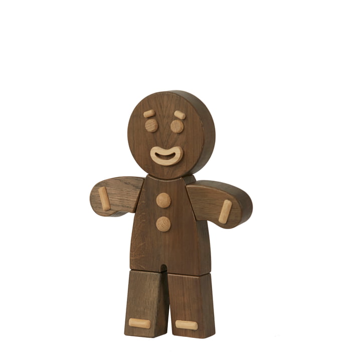 Gingerbread Man Figurine en bois, small, chêne teinté de boyhood