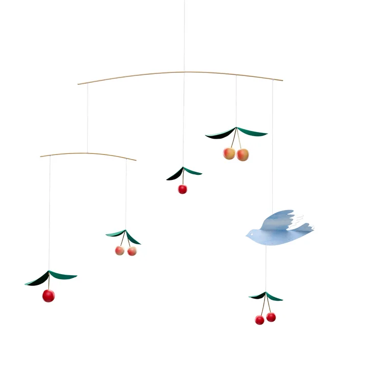 Cherry Dreams Mobile, laiton / bois, multicolore de Flensted Mobiles
