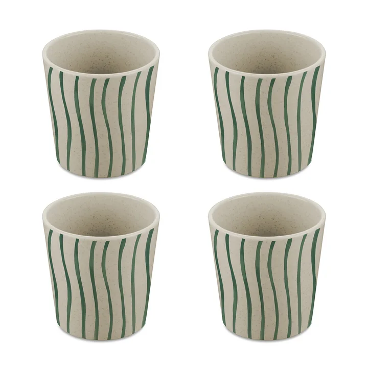 Connect Gobelet, Monstera stripes, 190ml, sable, (set de 4) de Koziol