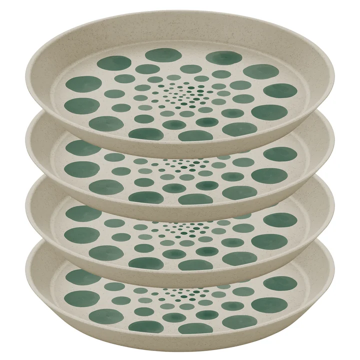 Connect Assiette, Monstera dots, Ø 20. 5 cm, sable (set de 4) de Koziol