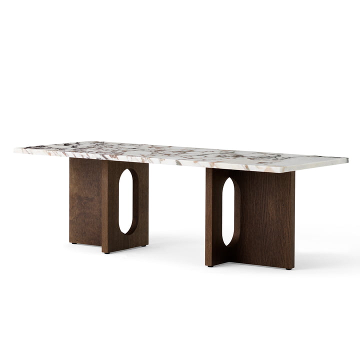 Audo - Androgyne Table basse 120 x 45 cm, chêne foncé / Calacatta Viola