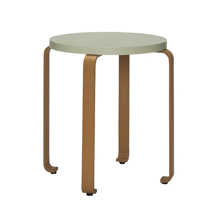 Smile Tabouret, Ø 46 cm, vert clair / orange de Hübsch Interior