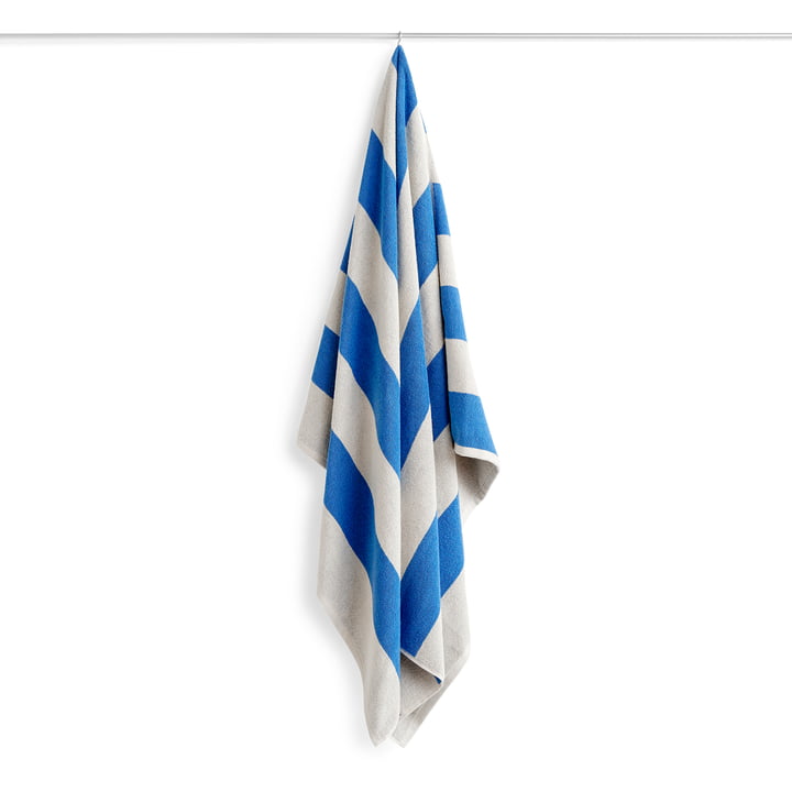 Frotté Stripe Drap de bain, 100 x 150 cm, bleu de Hay