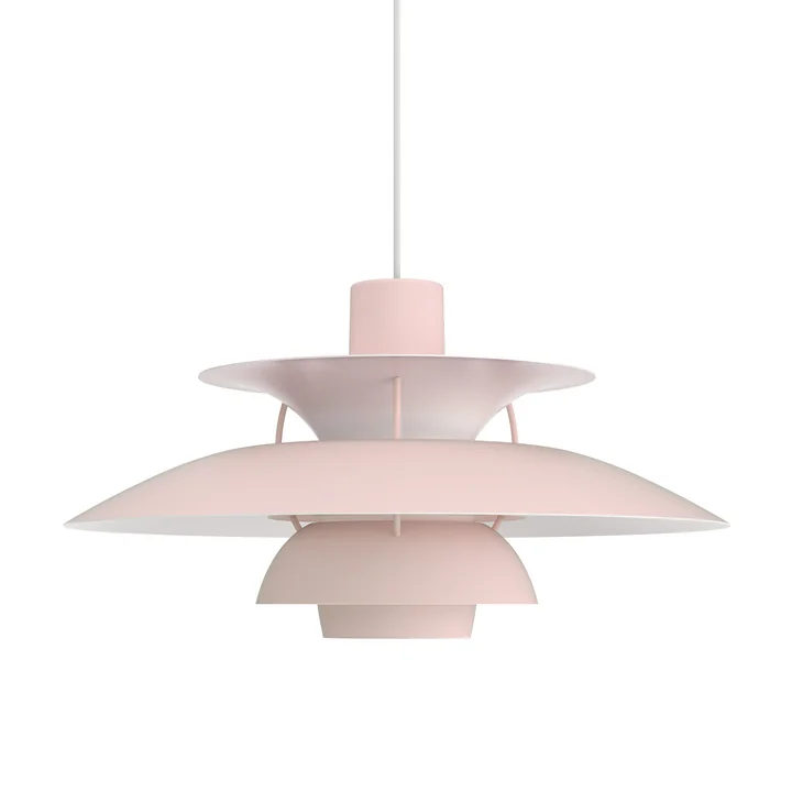 PH 5 lampe suspendue, monochrome pale rose de Louis Poulsen