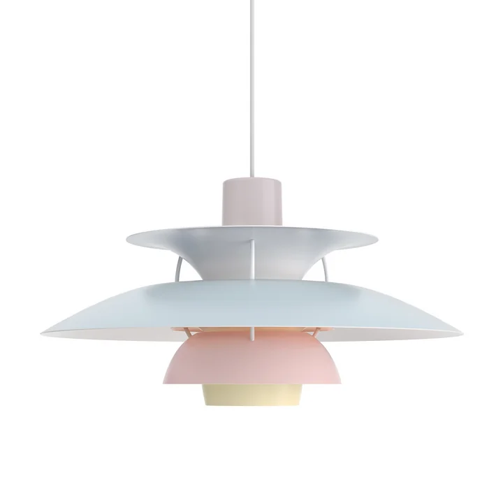 PH 5 lampe suspendue, huître / bleu / rose de Louis Poulsen