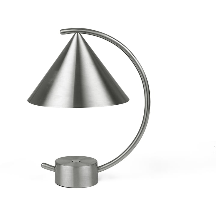 ferm Living - Meridian Lampe de table LED rechargeable, acier brossé