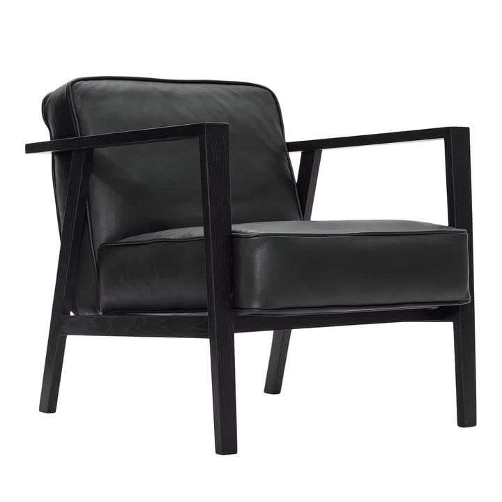 LC1 Fauteuil Lounge de Andersen Furniture dans la finition chêne laqué noir / cuir Sevilla noir 4001
